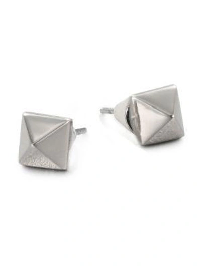 Eddie Borgo Pyramid Stud Earrings/silvertone