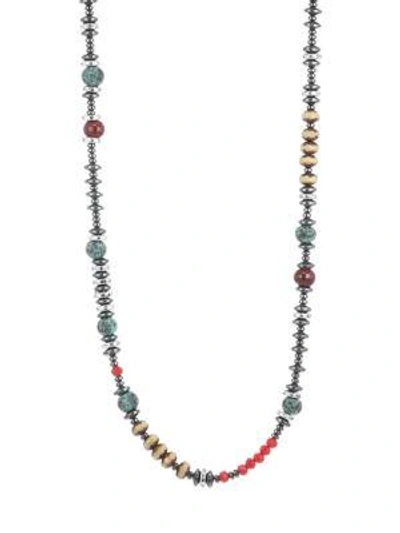 King Baby Studio American Voices Multicolored Glass Bead Necklace In Turquoise