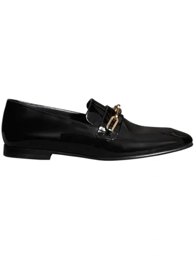 Burberry Women's Chillcot Patent Leather Apron Toe Loafers In Black