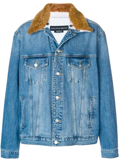 Alexander Mcqueen Japanese Selvedge Denim Jacket In Blue