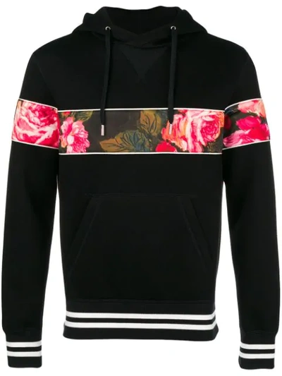 Alexander Mcqueen Kapuzenpullover Mit Geblümten Einsätzen In Black