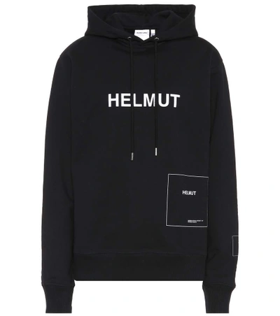 Helmut Lang Cotton Jersey Hoodie In Black