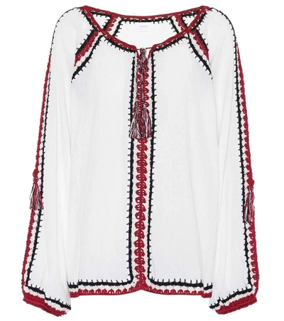 Anna Kosturova Medina Crochet Cotton Top In White
