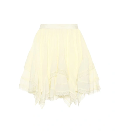 Ulla Johnson Hollace Lace-trimmed Cotton Skirt In Yellow