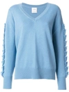 Barrie Troisieme Dimension Cashmere V-neck Pullover - Blue