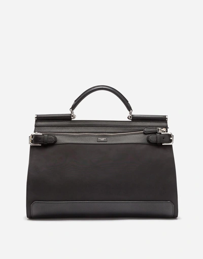 Dolce & Gabbana Nylon Sicily Work Bag In Black