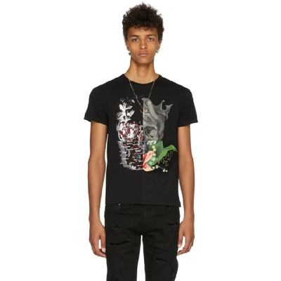 Alexander Mcqueen Skull Patchwork T-shirt In Black/multicolor