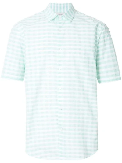 Cerruti 1881 Short Sleeve Checked Shirt In Green