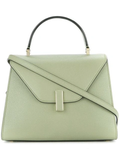 Valextra Structured Flap Top Tote Bag In Green