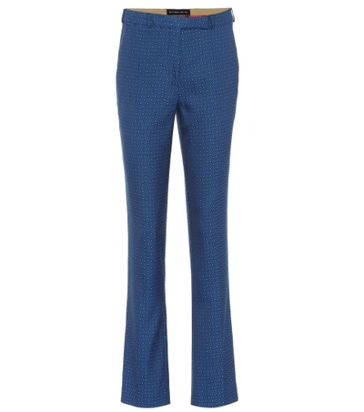 Etro Jacquard Pants In Blue