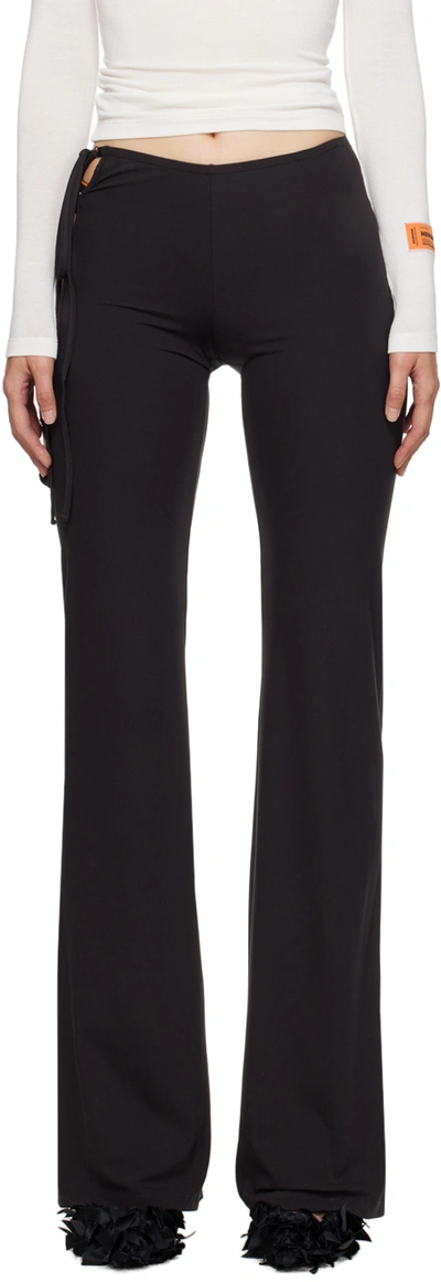 Heron Preston Lace-up Flared Trousers In Black