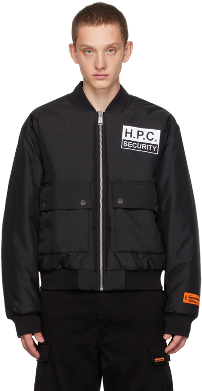 Heron Preston Logo-embroidered Quilted Bomber Jacket In Black