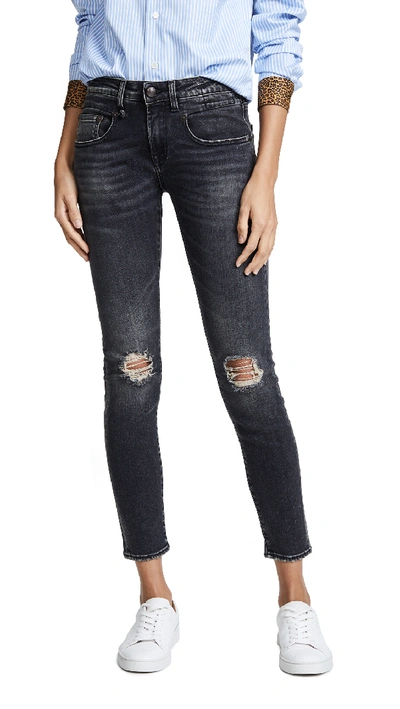 R13 Aiden Distressed Skinny Jeans In Aiden Black