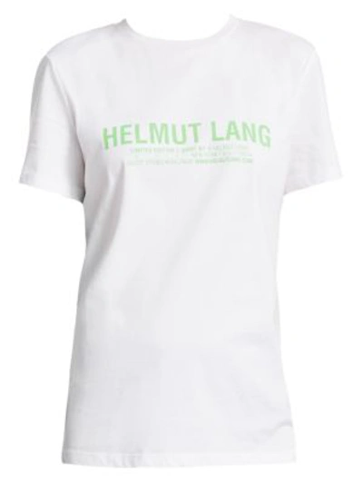 Helmut Lang Sheer Logo Baby Tee In White