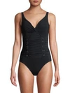 Gottex Swim Moto V-neck Swimsuit In Black