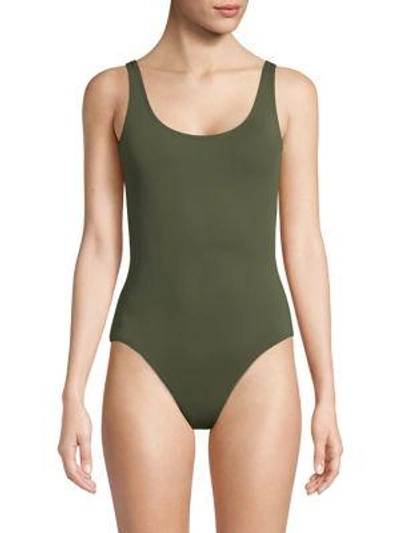 Solé East Kelly One-piece Scoopback Swimsuit In Army Green
