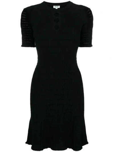 Kenzo Lacehole A-line Dress In Black