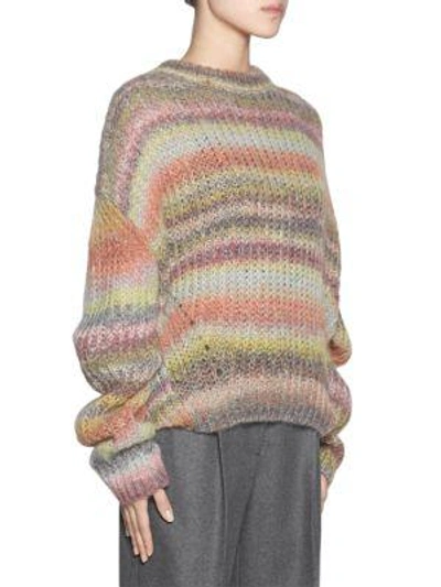 Acne Studios Loose-fit Striped Round-neck Sweater In Multi