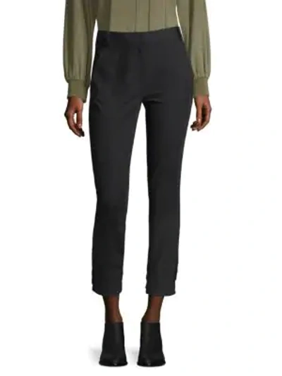 Tibi Anson Stretch Skinny Pants With Buckles In Black