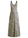Diane Von Furstenberg Sleeveless Paneled Lily-print Silk Maxi Dress In Barton Logo Bone