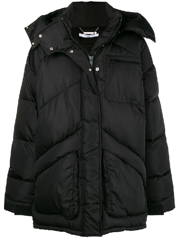 Givenchy Oversized Hooded Nylon Puffer Jacket In Black | ModeSens