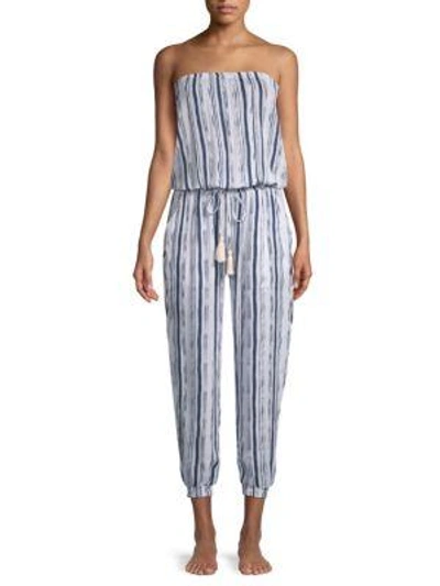 Coolchange Brooke Striped Jumpsuit In White Navy