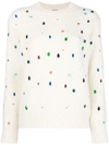 Kenzo Comfort Embellished Mock-neck Sweater In White