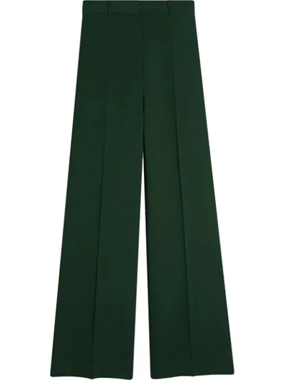 Burberry High-waist Wide-leg Tailored Trousers In Green