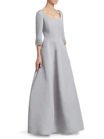 Catherine Regehr Van Der Rohe Fit-&-flare Silk Gown In Pale Grey
