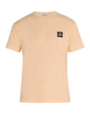 Stone Island Logo-patch Cotton T-shirt In Light-orange