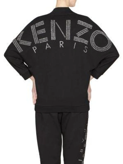Kenzo Glitter Logo Sweatshirt In Black