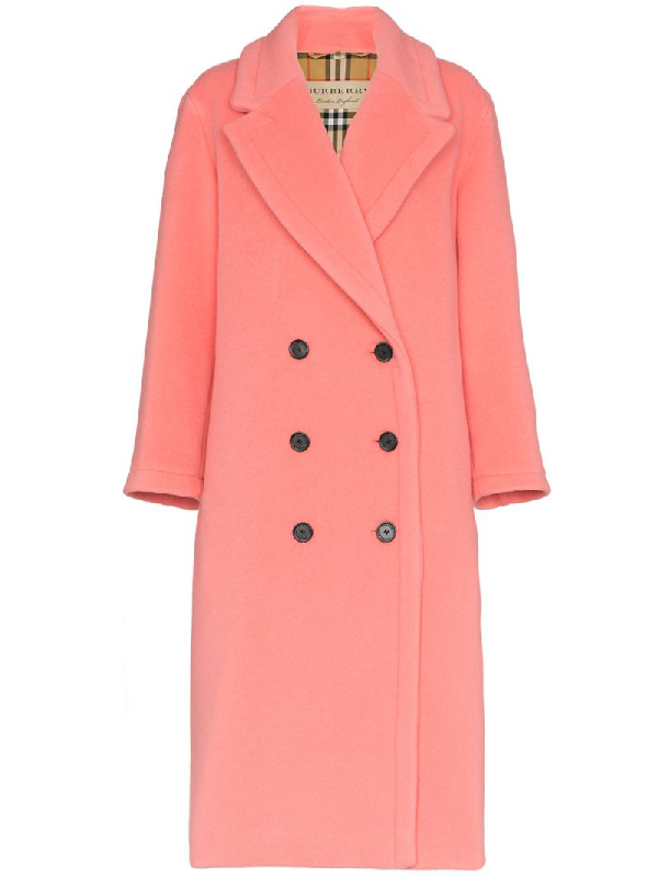 burberry pink wool coat