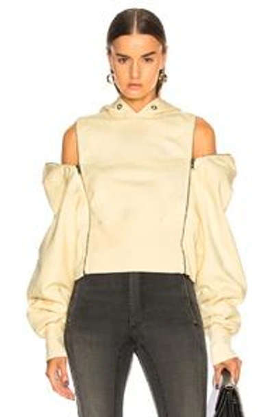 Tre By Natalie Ratabesi Zip Off Sleeve Hoodie In Yellow.