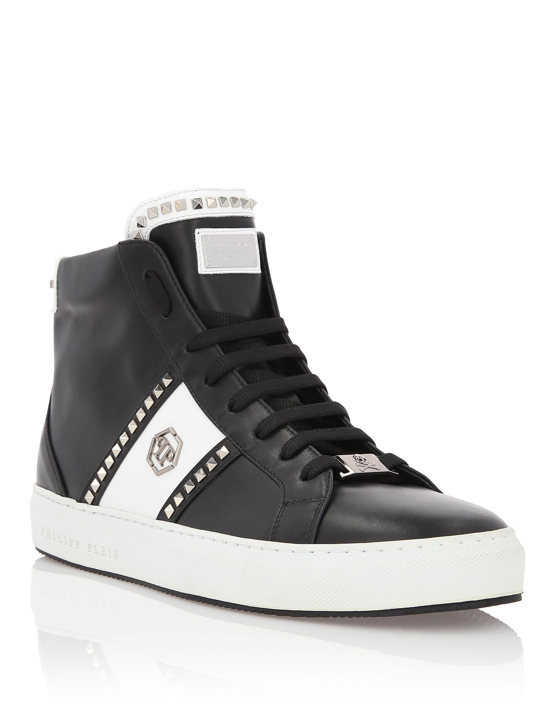 Philipp Plein Hi-top Sneakers Studs And Logo In Black | ModeSens