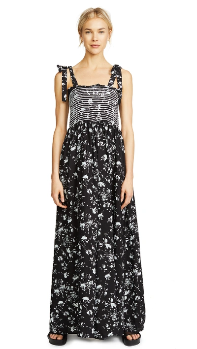 Free People Color My World Floral Jumpsuit In Black