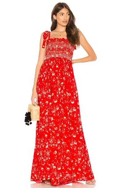 Free People Color My World Floral Jumpsuit In Red | ModeSens