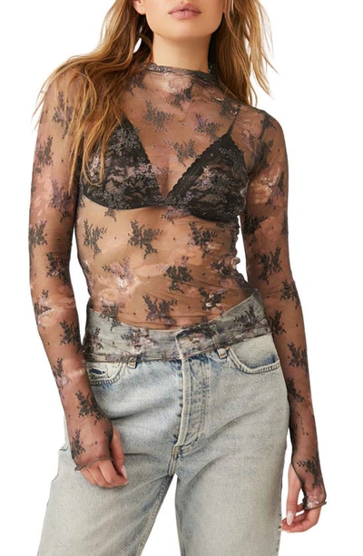 Free People Lady Lux Printed Layering Top In Night Sky