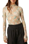 Free People Lady Lux Printed Layering Top In Tea Combo