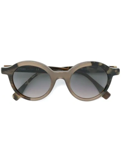 Fendi Round Frame Sunglasses In Brown