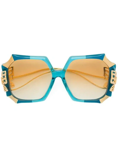 Anna-karin Karlsson Butterfly Embellished Sunglasses In Blue