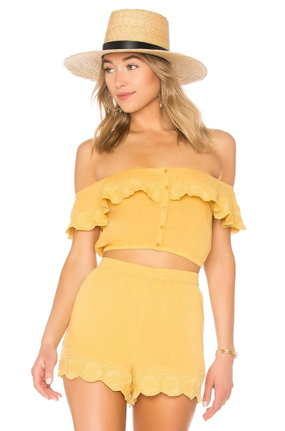Amuse Society Front Row Top In Mustard. In Honey