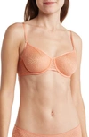 Dkny Modern Lace Unlined Demi Bra In Guava