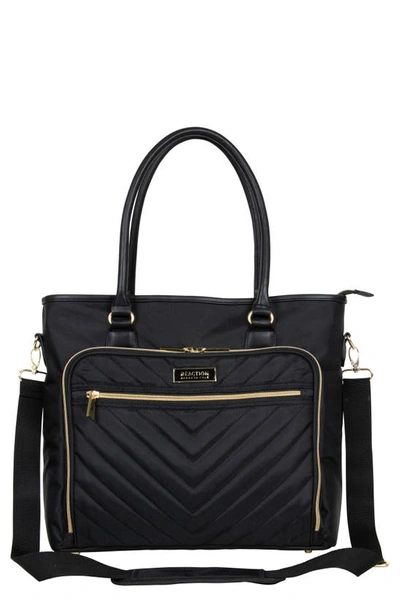 Kenneth Cole Reaction Chelsea Chevron Quilted Duffle Bag In Black