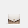 Coach Small Wallet In Colorblock Signature Canvas - Women's In B4/tan Chalk