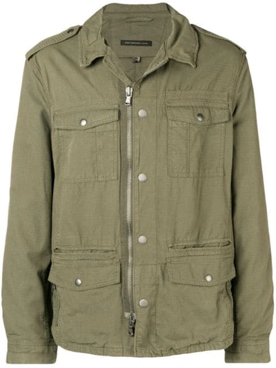 John Varvatos Men's Garment-dyed Field Jacket With Dragon In Olive