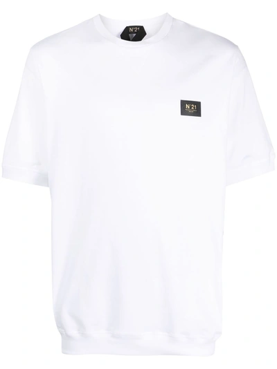 N°21 Logo-patch Cotton T-shirt In White