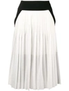 Givenchy High Waisted Pleated Silk Blend Skirt In Black/white