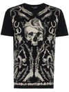 Alexander Mcqueen Skull Organic Cotton Jersey T-shirt In Black/multicolor