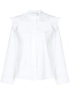 Chloé Ruffled Cotton Shirt In White