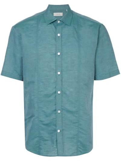Cerruti 1881 Short Sleeve Button-up Shirt In Green